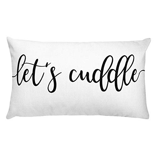 TattyaKoushi LLC Let's Cuddle Lumbar Pillow Cover Home Decor Bedroom Decor Farmhouse Pillowcase Wedding Gift Nursery Decor, 12x20 Inch