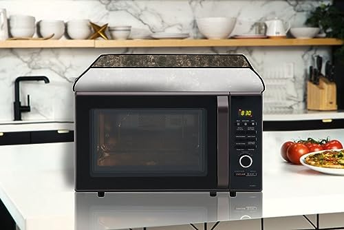 Image of The Furnishing Tree PVC Waterproof Microwave Oven Cover Compatible for Morphy Richards 20 L Solo 20 MS Marble Pattern Coffee