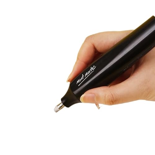 電動消しゴム 電動字消器 パワフル よく消える 静音 筆形 取り換え用 消しゴム学生用 文房具 オフィス用品 図面 楽譜 建築企画 絵画 電池式 ブラック (A)