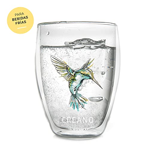 Vaso Térmico Hummi, Vaso de Té de Doble Pared, Vaso con Impresión Pajaro, Café con Leche, Taza Térmica Colibri | 250ml en Caja de Regalo, Azul - Imagen 8