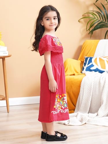 Image of Mexican Dress for Girls Traditional Vestidos Mexicanos Cinco de Mayo Embroidered Dresser Toddler Kids