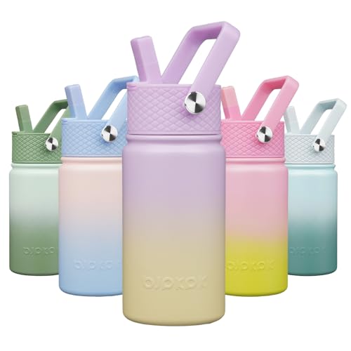 Image of BJPKPK Insulated Water Bottle, 15oz Stainless Steel with Straw Lid