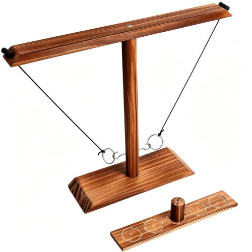 YWMSGM Ring Toss Games for Adults Patio Decor Yard Games Outdoor Indoor Games Wooden Hook and Ring Game for Bars Home Party Christmas Games