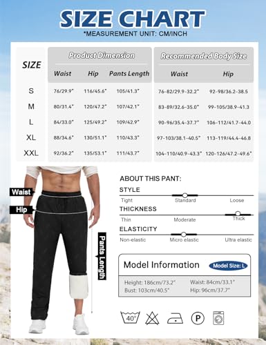 TOMEEK Jogginghose Herren Thermo Jogginghose Winter Fleece Gefüttert Trainingshose Lang Warme Sweatpants Winddichte Hose mit Kordelzug Taschen Sporthose Thermohose(Schwarz,M)