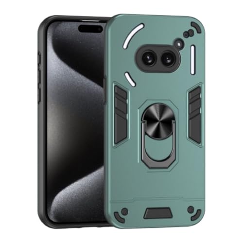 Image of ShieldTech PC Back Cover Case for Nothing Phone 2a Plus | Ring Stand | Camera Protection Green Mobile Phone Back Cover Case for Nothing Phone 2a Plus | Green Back Cover