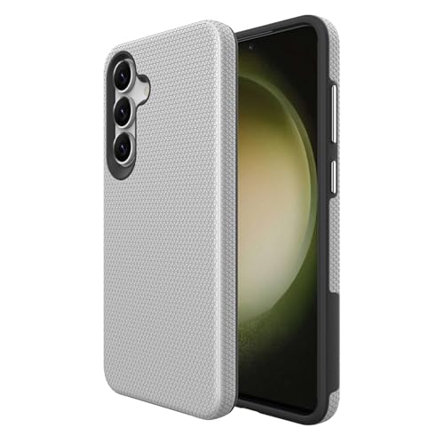 Image of NOXO Ultra-Hybrid Triangle Back Case Cover for Samsung Galaxy S25 Fe, | Shockproof Design | Camera Protection | Soft TPU & Rugged PC | Bumper Case Cover for Samsung S25 Fe, (Frost White)