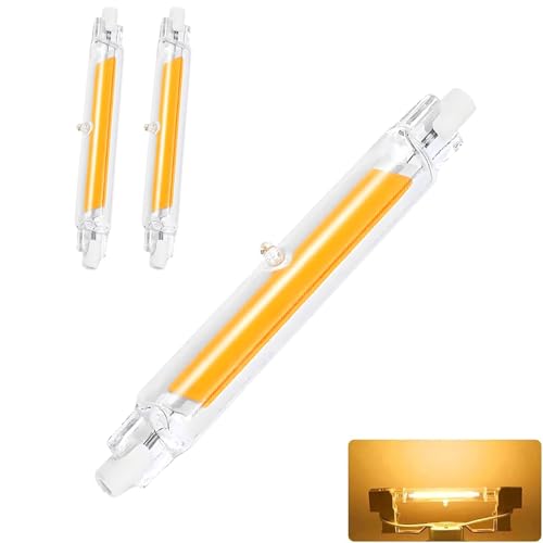 Ampoule R7S LED 118mm Dimmable,LED COB Ampoules Blanc Chaud 3000K,2000LM Pas de Scintillement,118mm 20W Ampoule Équivalent Ampoule Halogène J118 100W,Éclairage à Faisceau 360 °,AC 220-240V,Lot de 2