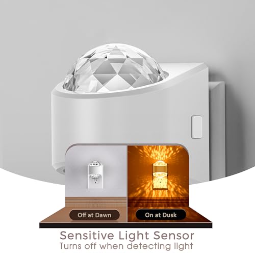 Image of Briignite Night Light Plug into Wall, Color Changing Night Light for Kids, 3CCT Diamond Design Projector Nightlight, Dusk to Dawn Sensor for Nursery Bathroom Bedroom Gaming Room Decor Gift