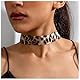 Dishowme Leopard Print Herz Choke Halskette Vintage Punk Liebe Herz Kragen Halskette für Frauen (Leopard B)