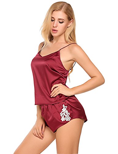 Enjoybra Pijama Mujer Verano Corto Pantalones Manga Camison Batas Y Kimonos Saten Seda