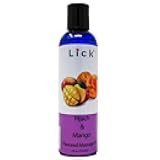 Lick Peach & Mango Flavored Muscle Massage Oil for Massage Therapy - Natural Oil with Almond and Coconut Essential Oils - Multipurpose Aromatic Absorption Full Body Massage Oil - 4 fl. oz.
