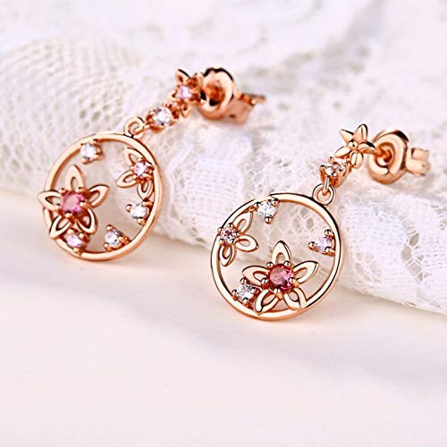 Pendientes de oro rosa con turmalina para niña perfectos para comunión 3