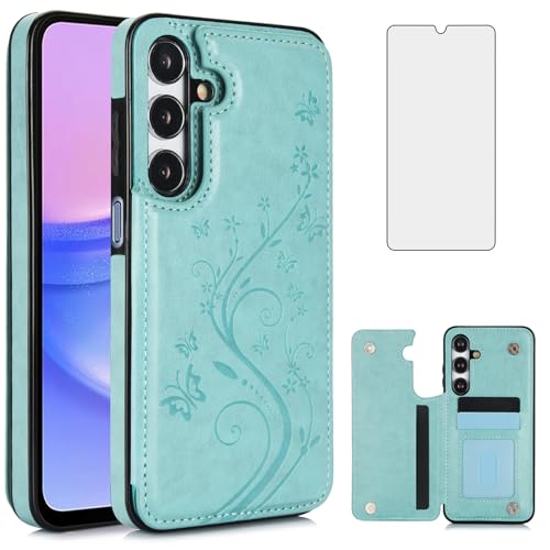Coque Samsung Galaxy A15 anti-rayures verte Asuwish YHSKCK évite les bris d'écran