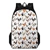 Funny Chicken Backpack for Kids Boys Girls 17 Inch School Bags with Multiple Pockets Elementary Travel Rucksack Middle School Bookbag Back to School GiftsFarmhouse Farm Rooster
