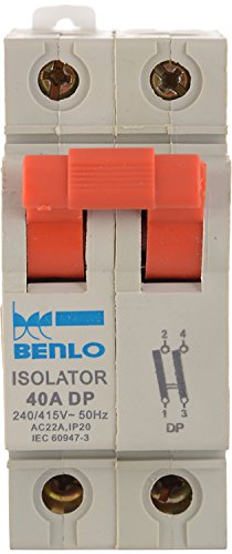 Image of 40 Amp Dual Pole MCB Load Isolator 240 Volts Polycarbonate - White