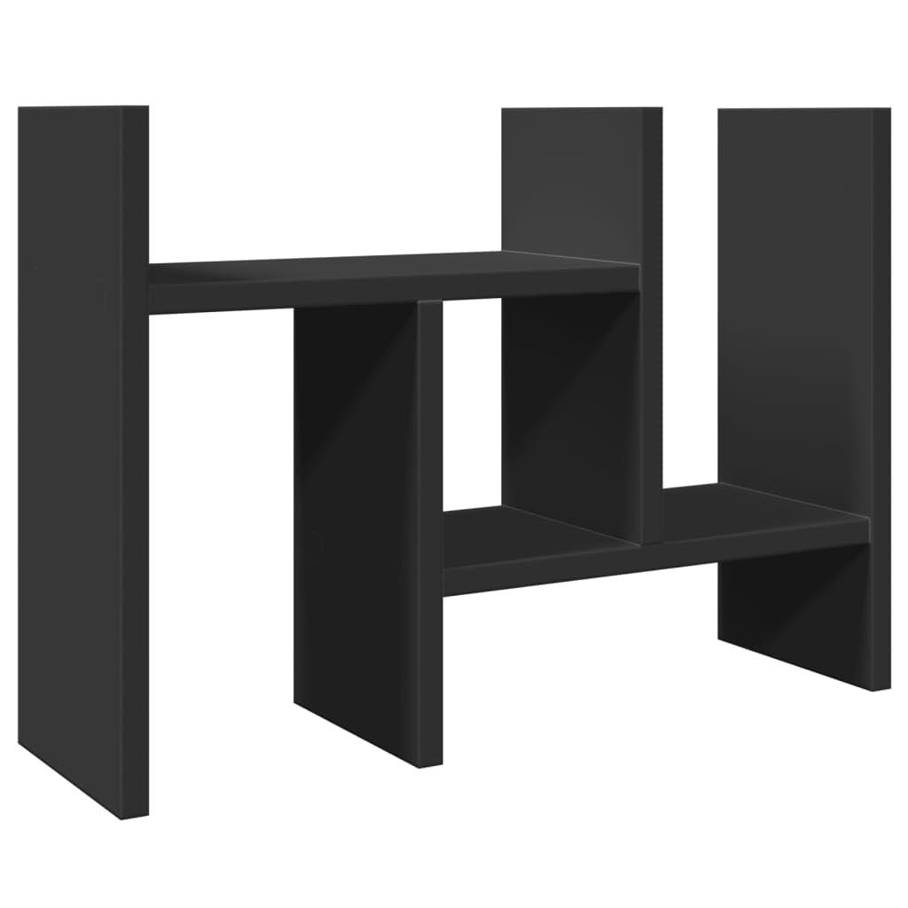 vidaXL Organizador escritorio madera ingeniería negro 34,5x15,5x35,5cm, almacenamiento de escritorio, organizador de papelería, estante de almacenamiento de escritorio