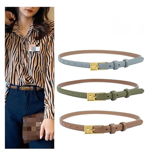 Belts for women, Waist Belt Women's Waist Belts Pure Cowhide Belts Casual Fashion Simple Dress Belt Adjustable Pin Buckle(Caramel)3