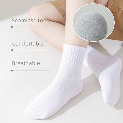Marchare Kids Seamless Socks Boys Girls Cotton Athletic Socks School Ankle Socks with Retro Stripes 6 Pack2