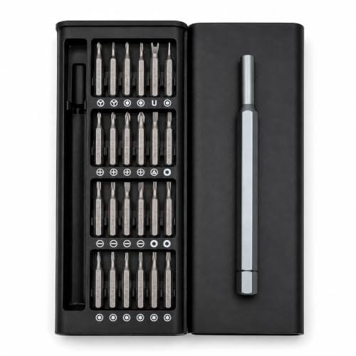 Image of 24-in-1 Precision Screwdriver Set, Magnetic Repair Kit with Aluminum Handle