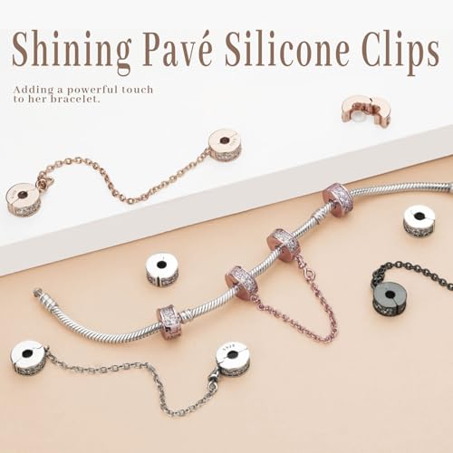 Annmors Clip Stoppers for Bracelets 925 Sterling Silver Safety Chain Security for Women Charm Bracelets4