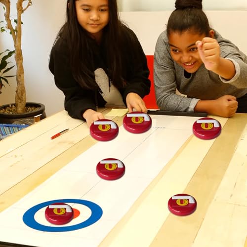 Jeu de table curling a glisse fluide avec mini pierres lestees - 3