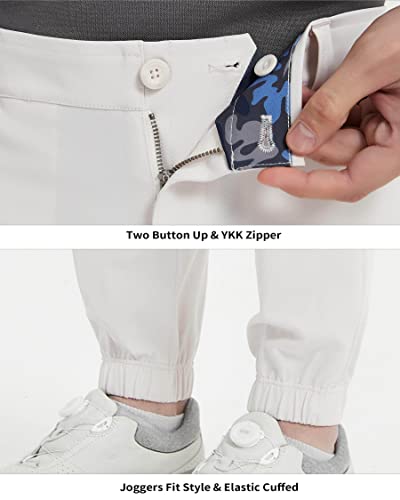 Lesmart Men’s Golf Pants Joggers Stretch Lightweight Slim Fit Workout Casual Pants With Pockets White 38 #TOP4