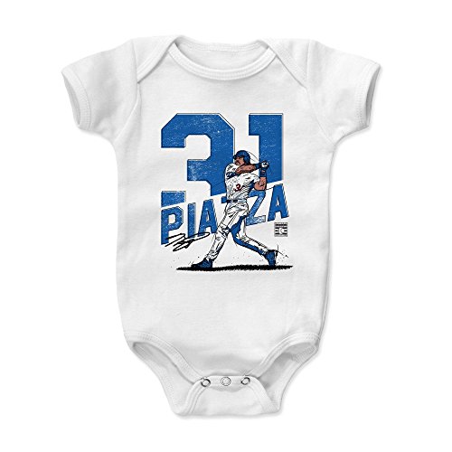 500 LEVEL Mike Piazza Baby Infant One Piece Bodysuit (12M, White) - Mike Piazza Swing B