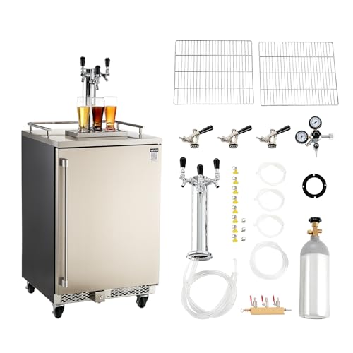 VEVOR Beer Kegerator, Triple Tap Commercial Draft Beer...