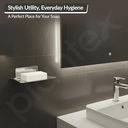 Image of Plantex Stainless Steel Soap Dish /Soap Stand /Bathroom Soap Holder /Soap Case Bathroom Accessories - (Pack of 2)