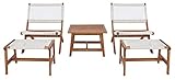 SAFAVIEH Outdoor Collection Casella Natural/White Woven 5-Piece Patio Set