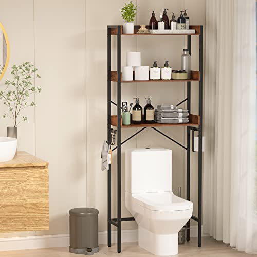 Yoobure-Over-The-Toilet-Storage-Rack-3-Tier-Bathroom-Toilet-Shelf-with-Hooks-Bathroom-Organizer-Over-Toilet-Storage-Bathroom-Shelves-Over-Toilet-for-Bathroom-Space-Saver-Above-Toilet-Shelves