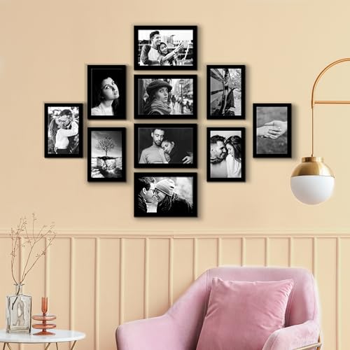 Image of Rousrie Photo Frames For Wall With Acrylic Top, DIY Wall Mount Photo Frames, Different Sizes, Set of 10