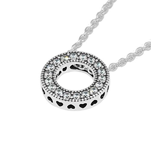 LLXYWJ Klare Herzen Kleine Hohle Runde Anhänger Halsketten Für Frauen 100% 925 Sterling Silber Kette Halsketten Schmuck Choker Halskette