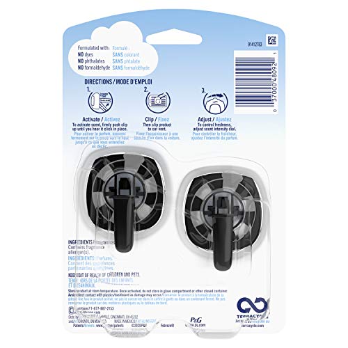 Image of Febreze Car Air Fresheners, Wood Scent, Odor Eliminator Vent Clips (2 Count)