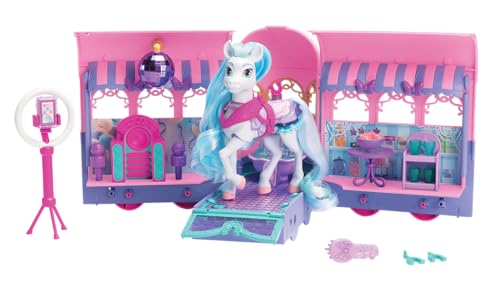 Wild Manes Horse Toys Perla's Clubhouse Trailer Playset with Perla Horse Doll Figure, with Over 25 Interactive Features