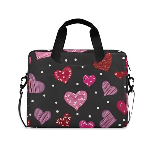 Maletín para laptop con correa y diseño corazón 13-15.6 pulg miniatura 1