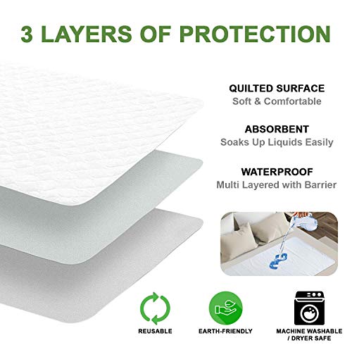 Premium Quality Bed Pad, Quilted, Waterproof, Reusable And Washable, 35" X 80" #TOP3