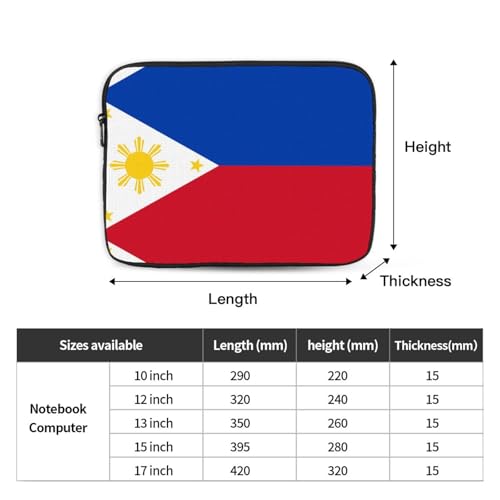 Philippine Flag Laptop Sleeve Case 15 Inch Suitable For Notebook Computer Tablet Traveling Carrying Simple Case4