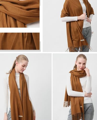 Women's Pashmina Shawls Faux Cashmere Evening Dresses Wraps Large Fall Winter Warm Wedding Scarf Travel with Tassel2