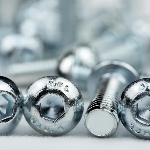 25x Linsenkopfschrauben mit Innensechskant - Verzinkte, Rostfreie Schrauben - Flachkopfschrauben, Tellerkopfschrauben, Rundkopfschrauben (M6x20 mm, 25)