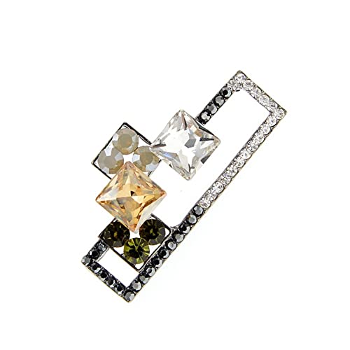 Broche géométrique strass cristal éclatant accessoire élégant pour grand manteau