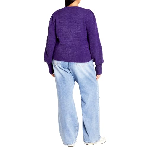 Image of City Chic Women's Plus Size Cardi Fluffy Button