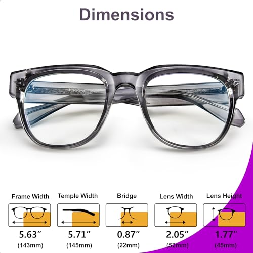 Image of VISOONE Square TR90 Blue Light Blocking Glasses with Anti Glare Computer Glass Woman and Men SAGE