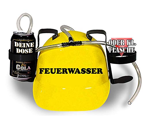 Trinkhelm Spaßhelm mit Printmotiv - Feuerwasser - 51604 - versch. Farben zur Wahl Farbe gelb