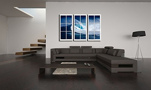 Impression sur Toile 120x80cm Tableaux Image Photo Bord Vague
