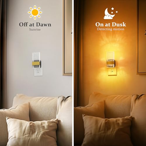 Image of JandCase Night Lights Plug into Wall, Dusk to Dawn Sensor, Acrylic Bubble Design, 0-100lm Adjustable Brightness, for Bedroom, Bathroom, Living Room, Hallway