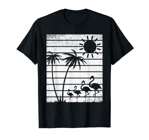 Camisa hawaiana Palmera Retro Vintage Tropical Beach Sunset Camiseta