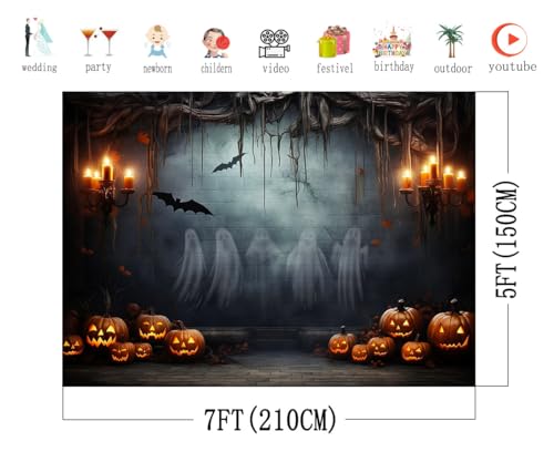 AIIKES 7x5ft Halloween Fotohintergrund Halloween Terror Party Thema Dekoration Hintergrund XY194