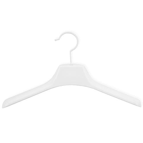 Miniatura 1 de NAHANCO Colgador superior de plástico contorneado de 15 12" para exhibiciones, blanco con gancho blanco - 12cartón
