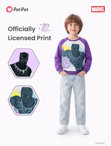 Disney Boys Long Sleeve Purple Pullover Black Panther Sweatshirt 3-4 Years - image 4